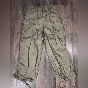 Women's Olive Cargo Drawstring Trousers